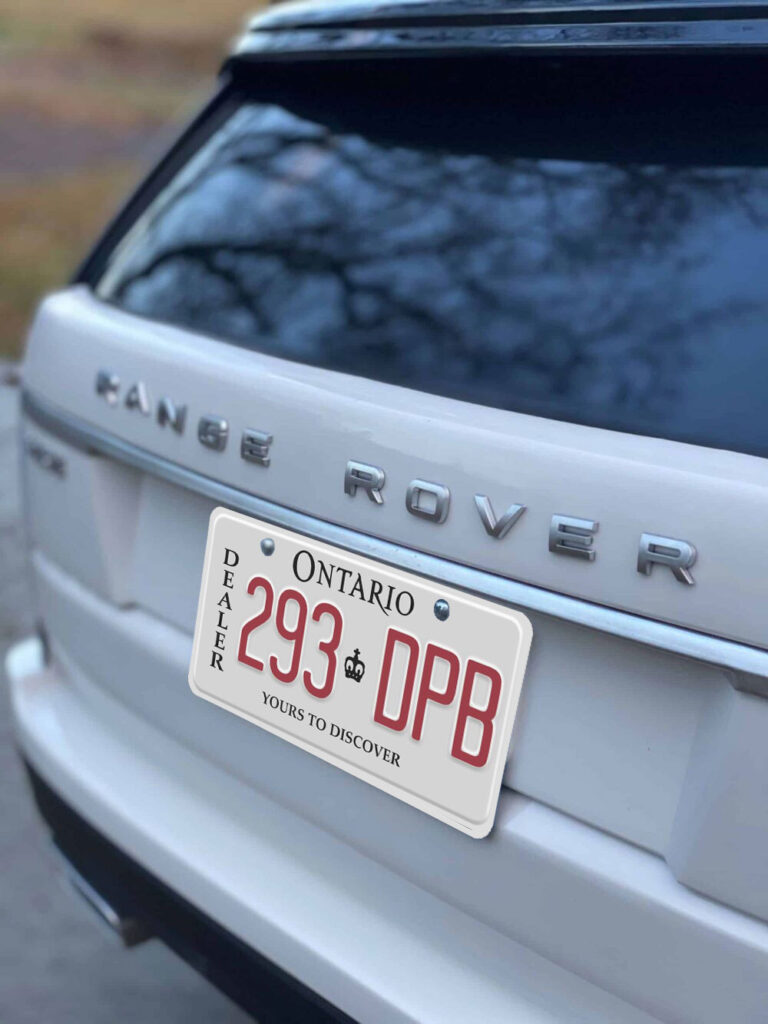 Ontario 293 DPB car plate